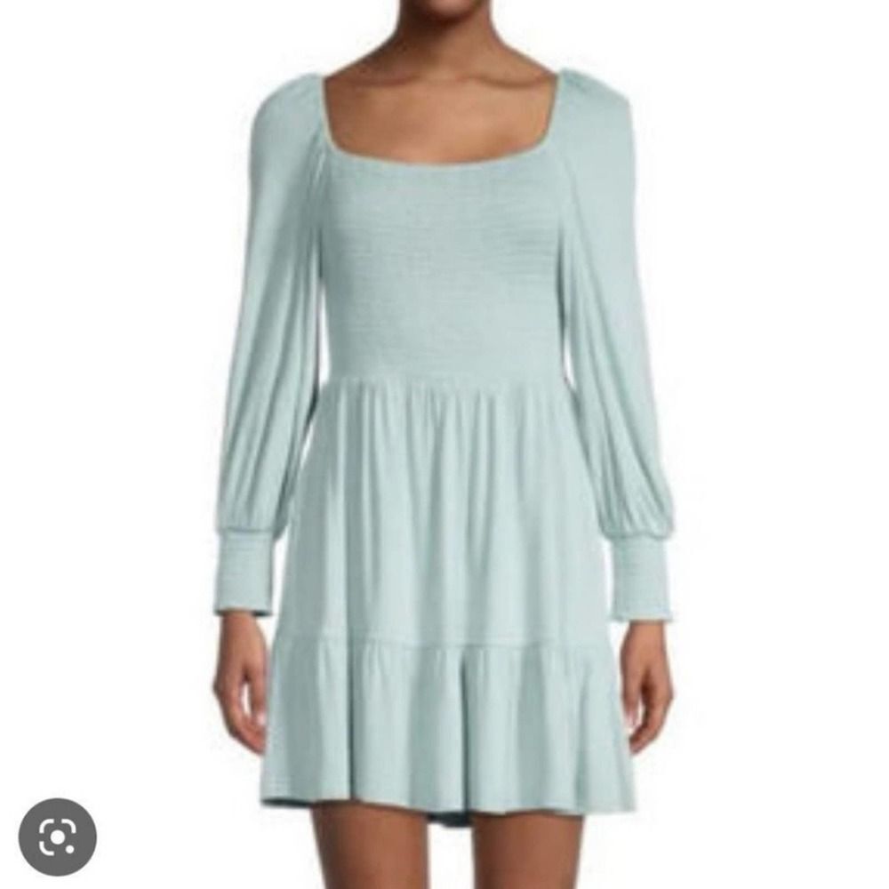NWT BB Dakota Steve Madden Lets Go Crazy Smocked Long Sleeve Tiered Dress SZ XS